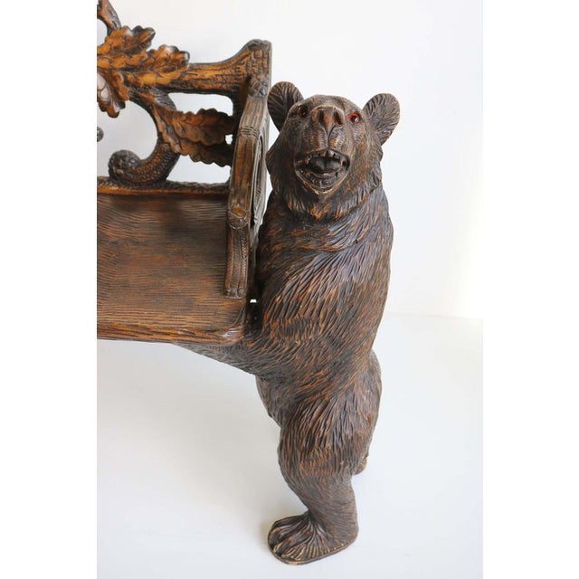 Antique Black Forest Hall Bench, 1890s For Sale - Image 9 of 15