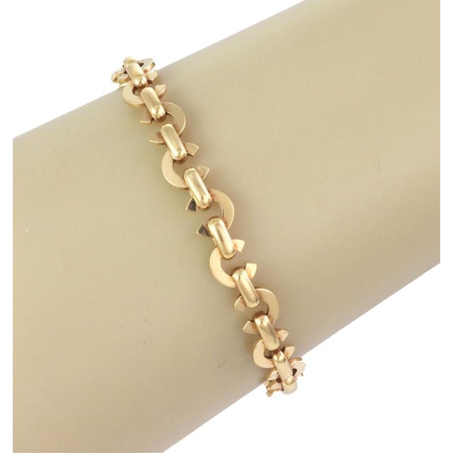 Mid 20th Century Chanel 18k Yellow Gold Bracelet Iconic C Logo Links 7" For Sale - Image 10 of 10