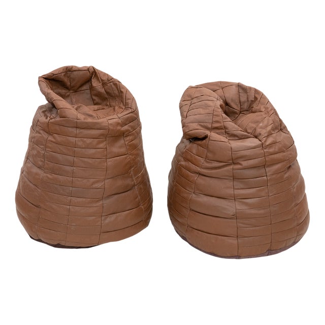 Patchwork Leather Bean Bags from De Sede, 1970s, Set of 2 For Sale
