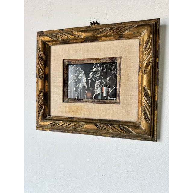 1970s Vintage Sylvia Figurative Acrylic on Board Painting, Framed For Sale - Image 4 of 12