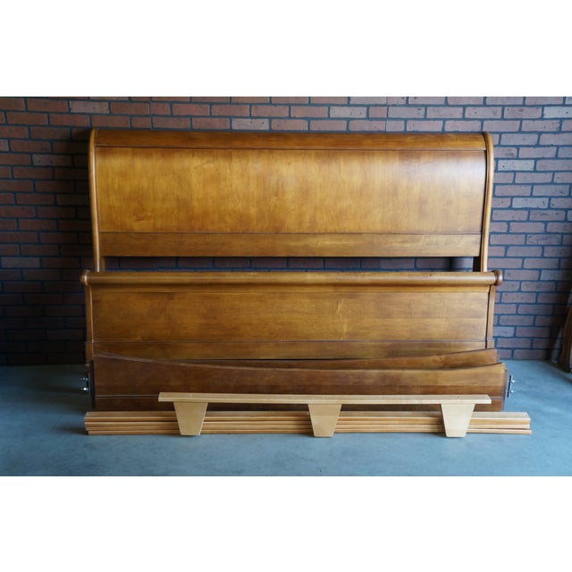 Brown Ethan Allen King Maison Sleigh Bed For Sale - Image 8 of 8