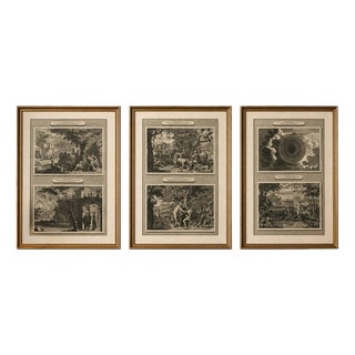Pieter Mortier, Creation of the World & Genesis Scenes, 1700s, Engraving, Set of 3 For Sale