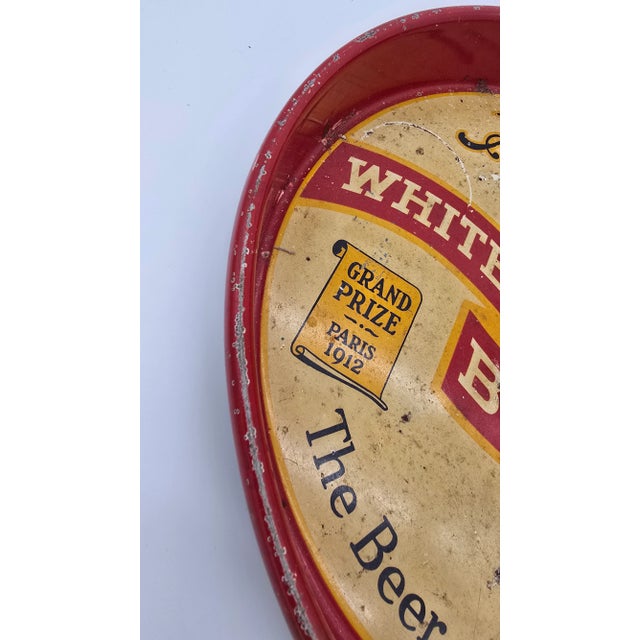 Vintage Hornung's White Bock Beer Metal Tray Round Philadelphia For Sale - Image 10 of 11
