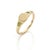 Embrace nature-inspired luxury with this understated signet ring. A clean, unadorned oval plate takes center stage, framed...