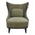 Caracole Modern Sage Suede Forma Wingback Chair For Sale