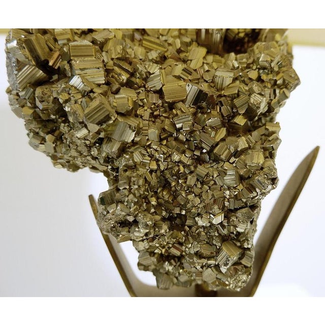 Metal Mid-Century Pyrite Stone Table Lamp For Sale - Image 7 of 15