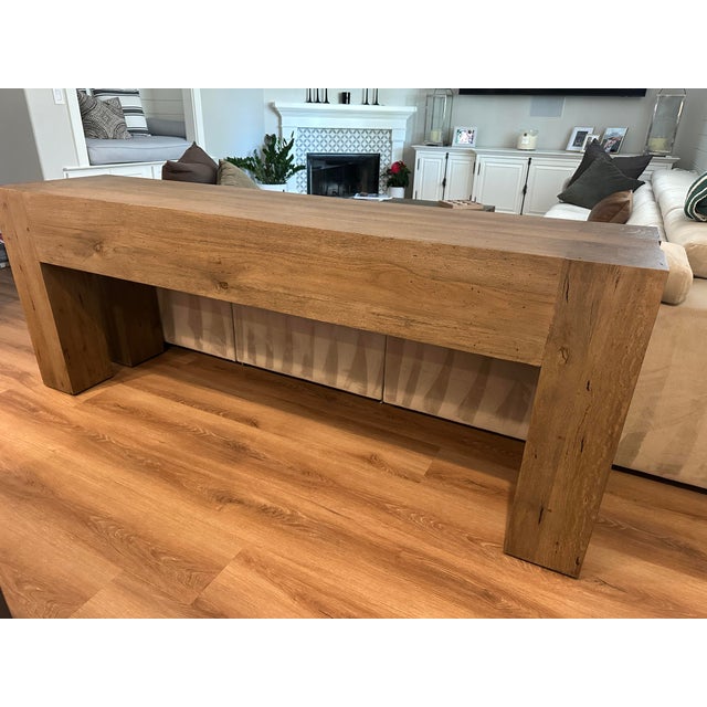 Restoration Hardware Reclaimed Oak Console Table For Sale In Sacramento - Image 6 of 6