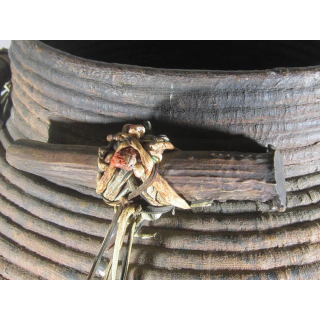 Bone Large Robert Rivera Basket W/ Painted Dancers & Horns For Sale - Image 7 of 15