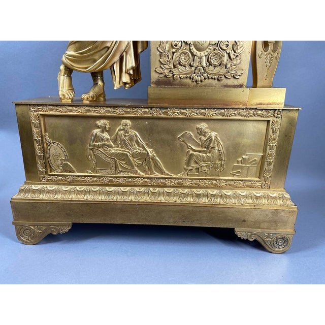 1810 French Empire Bronze Ormolu Mantel Clock 1pc For Sale - Image 13 of 14