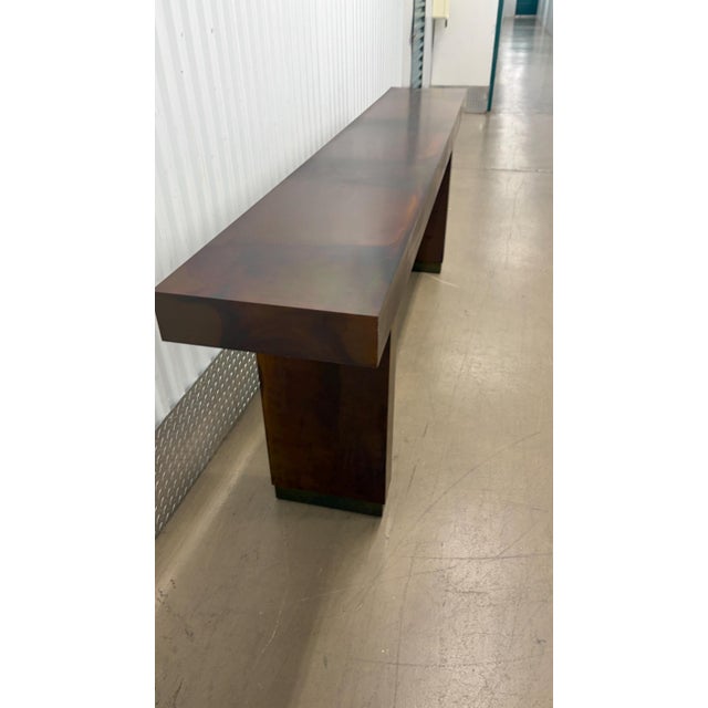 This is a dramatic and unusual custom console. It is monumental in terms of both length and height. I was unsure if this...