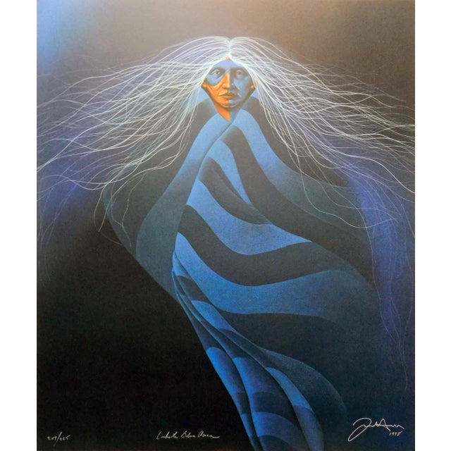 "Lakota Blue Aura" Limited Edition Serigraph on Paper by Frank Howell This piece is commemorative, published after Frank...