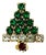 1980s Vintage Americana Boho Chic Hollywood Regency Petite Rhinestone Christmas Tree Brooch For Sale