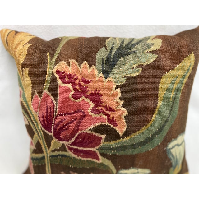 Traditional Pillow Upholstered With 19th Century Tapestry For Sale - Image 3 of 7