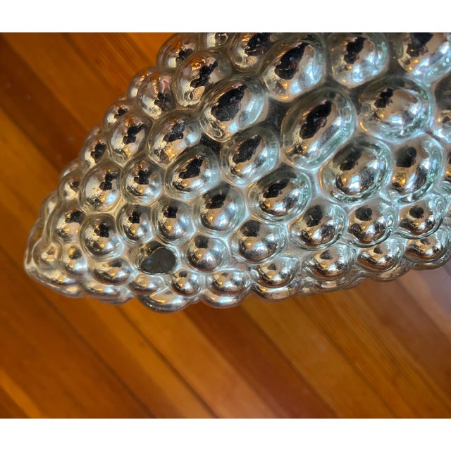 Large 12" Silver Mercury Glass Christmas Kugel Ornament in the Form of a Grape Cluster For Sale - Image 11 of 11