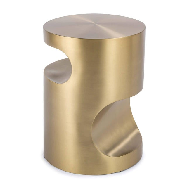 Metal Regina Andrew Nathan Steel Side Table, Brass For Sale - Image 7 of 7