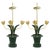 Art Deco A Pair of Vintage Brunschwig & Fils Green Tole Flower Table Lamps For Sale - Image 3 of 15