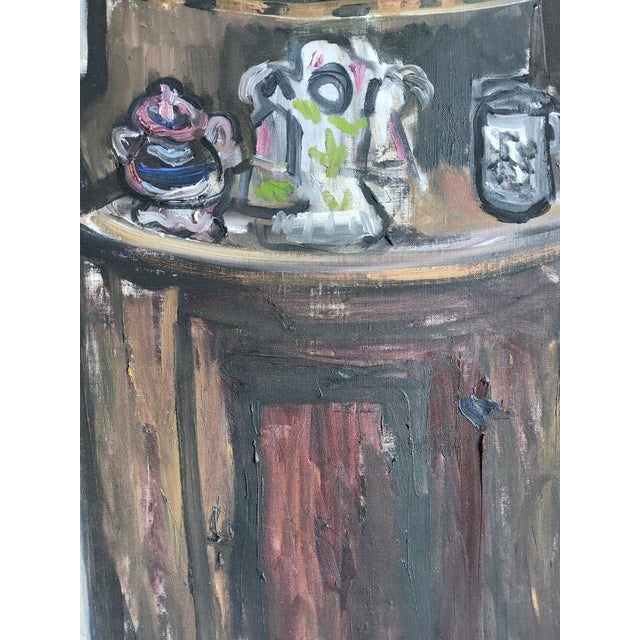 1970s 1975 Mid Century Scandinavian Interior Still Life Painting by Swedish Artist Ulla Borgstrom For Sale - Image 5 of 16