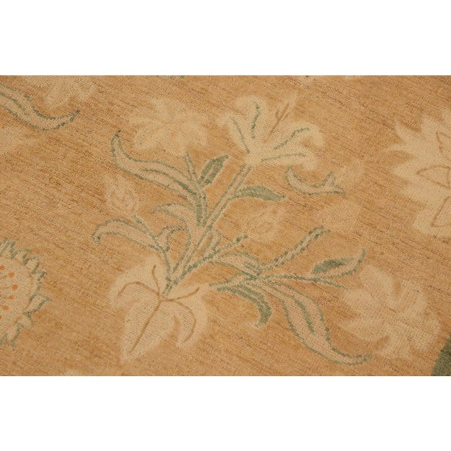 Textile 1990s Contemporary Sun Faded Brown/Green Hand Knotted Wool Rug - 10'4" X 13'9" For Sale - Image 7 of 10