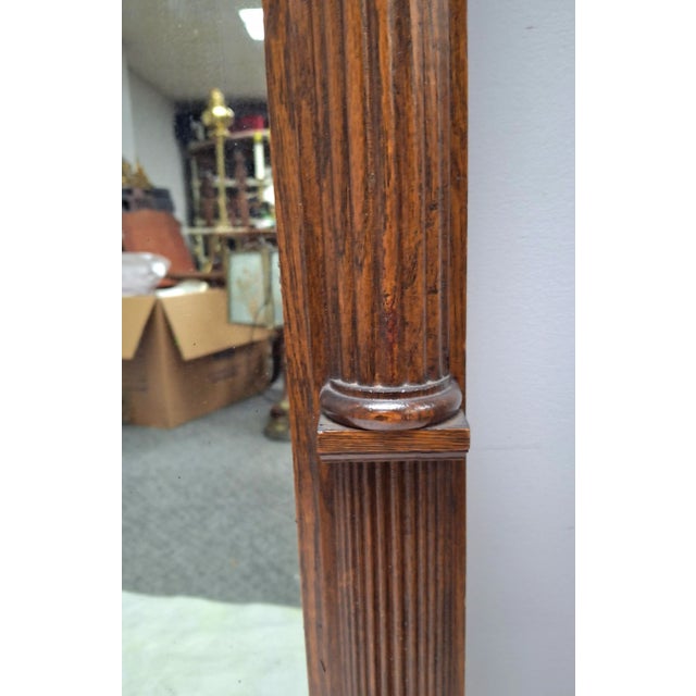 Wood 19th Century Eastlake Carved Oak Wall Mirror For Sale - Image 7 of 11