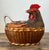 This delightful vintage chicken basket is a masterclass in the traditional "Shanghai Weave" technique, a style celebrated...