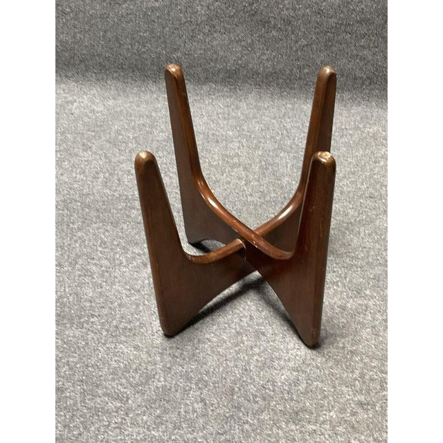 Wood Mid Century Walnut and Glass Side Tables Manner of Adrian Pearsall - Pair For Sale - Image 7 of 7