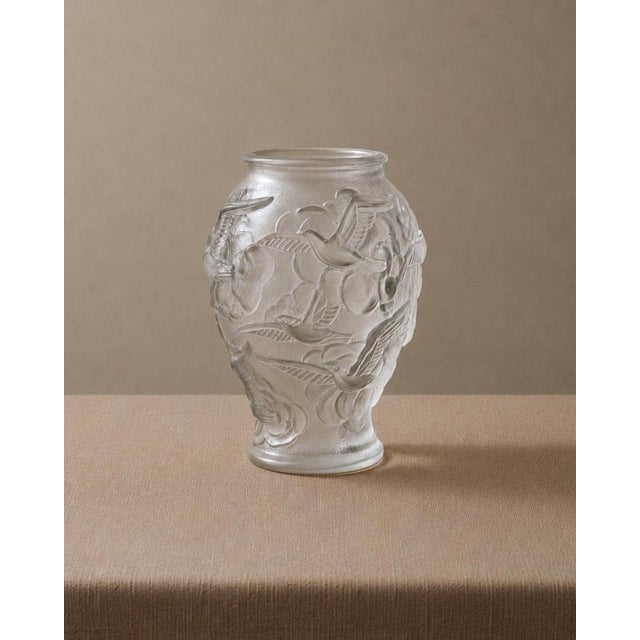 Vintage Art Deco Pressed Glass Vase from Josef Inwald, Czech, 1930s For Sale - Image 12 of 14