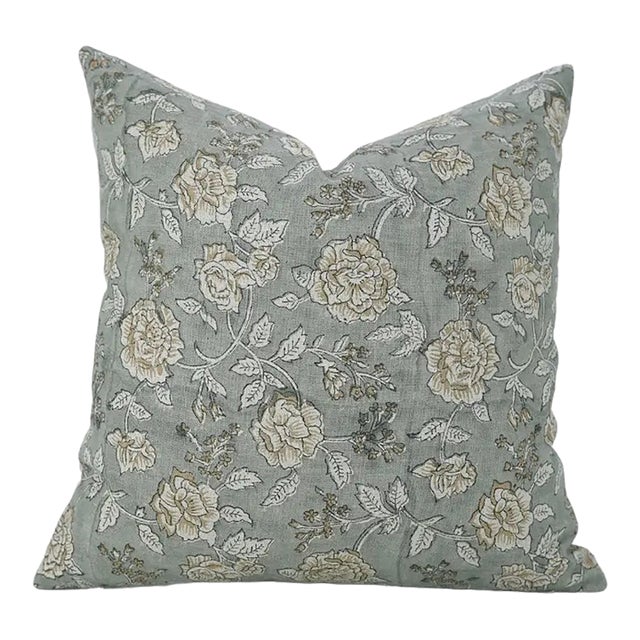Fabdivine Eco-Friendly Block Printed Cover 24x24 Inch Pure Linen- Rameshwaram For Sale