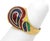 Contemporary Mid 20th Century 24k Gold Multicolor Enamel Textured Dome Ring Size 6.5 For Sale - Image 3 of 4
