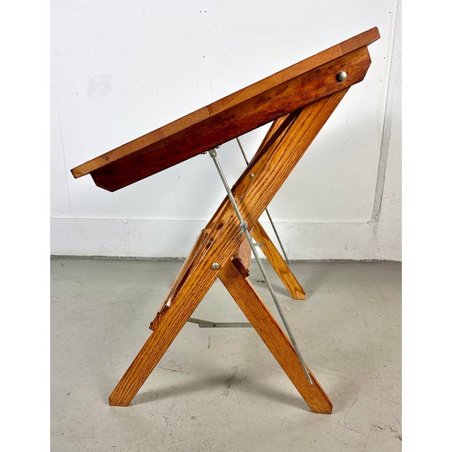 1960’s Vintage Anco Bilt Pine and Oak Folding Architect Drafting Table