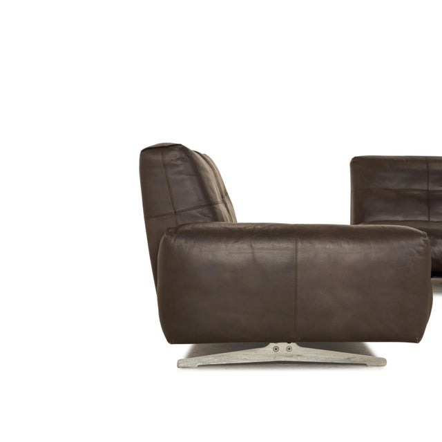50 Leather Corner Sofa in Dark Brown from Rolf Benz For Sale - Image 9 of 12
