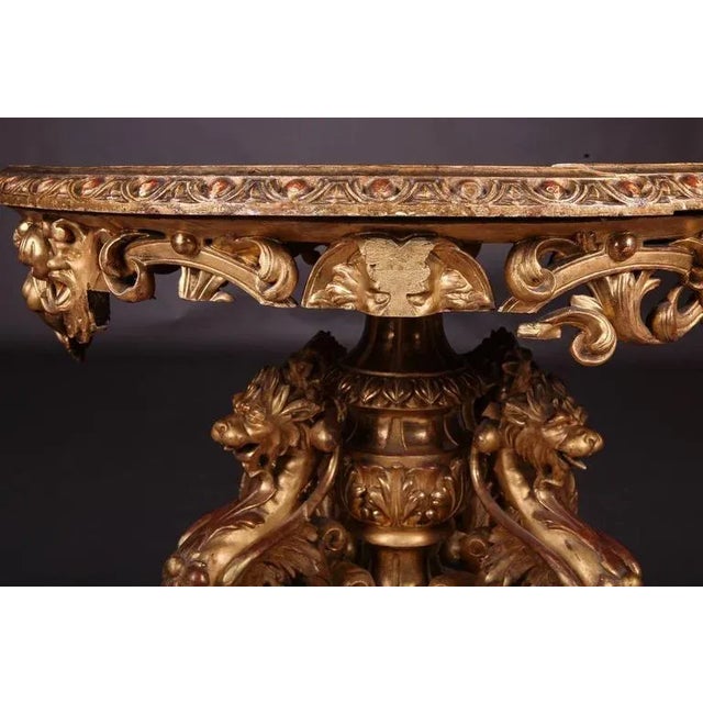 19th Napoleon III Salon Table in Giltwood, 1840s For Sale - Image 9 of 11