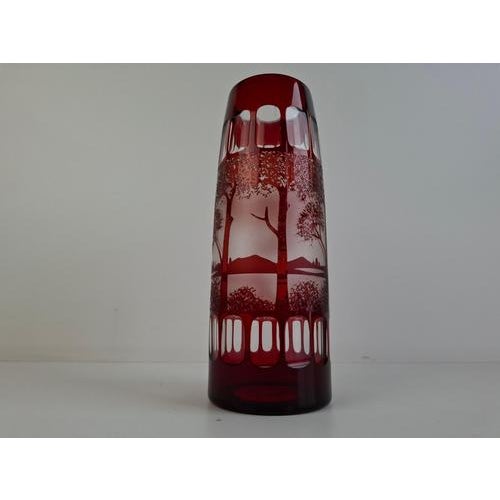 Art Deco Ruby Cut Overlay Vase from Egermann, Czechoslovakia, 1920s For Sale - Image 14 of 18
