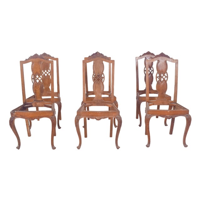 Portuguese Dining Chairs, 1890s, Set of 6 For Sale
