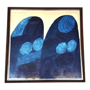 Original Signed Carol Summers "Colle Val D'Elsa" Woodcut, Framed