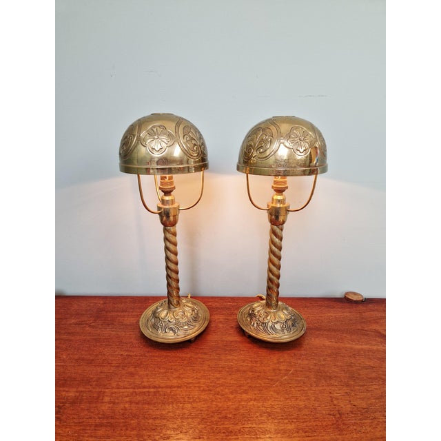 Bronze and Brass Table Lamps, 1890s, Set of 2 For Sale - Image 12 of 17