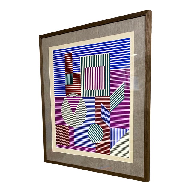 Victor Vasarely Op-Art Screenprint, Signed For Sale