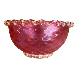 Antique Victorian Cranberry Glass Bowl