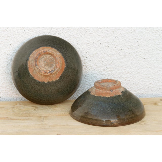 Japanese Set of 2, Song Dynasty Style Tenmoku Bowls For Sale - Image 3 of 6