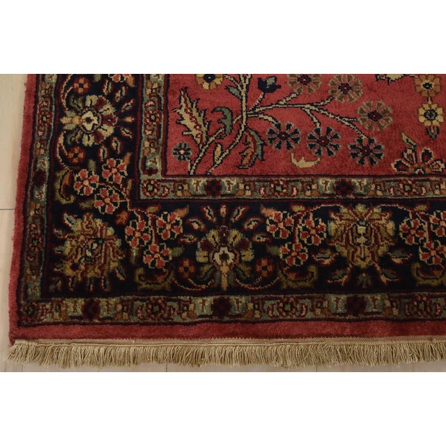 Fine Sarouk Rug 4’1” X 6′ Pink Wool Traditional Hand-Knotted Oriental Carpet For Sale - Image 10 of 13