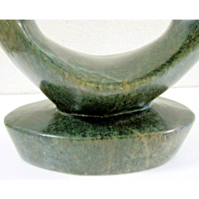 1920sLarge Hand-Carved Shona Serpentine Stone Couple Sculptur For Sale - Image 12 of 13