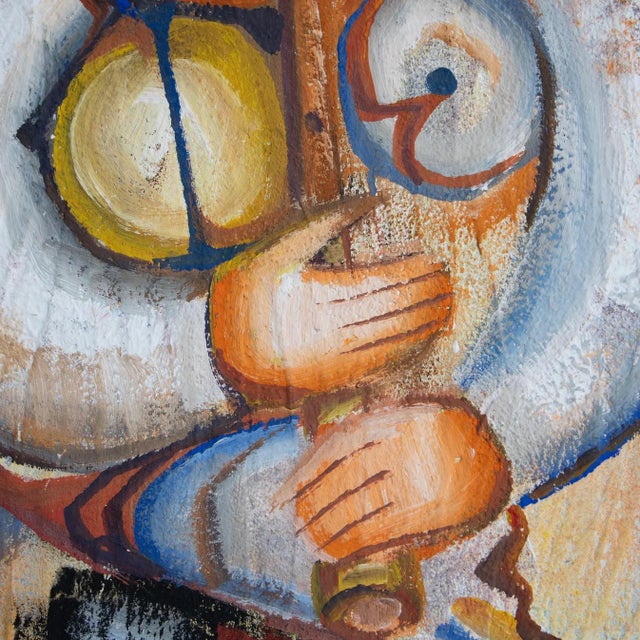 Alejandro Giner Marco, Woman with Flute, 1980s, Oil on Board For Sale - Image 3 of 8