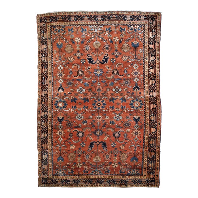 1920s, Handmade Antique Persian Hamadan Rug 4.1' X 6.3' For Sale