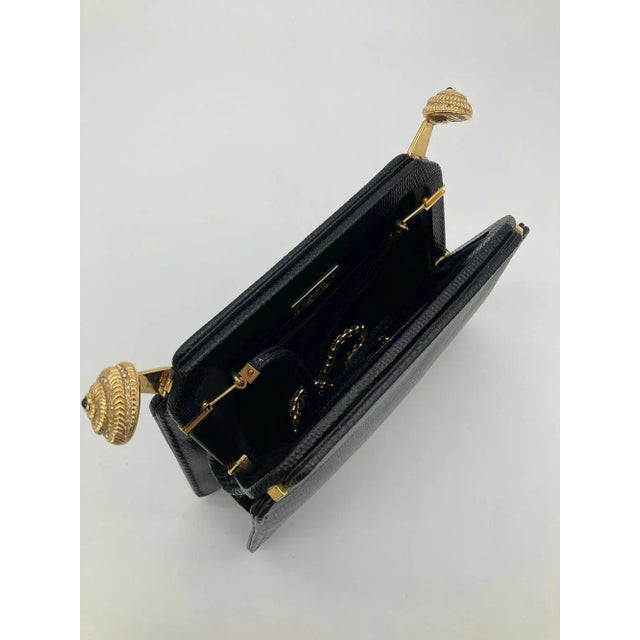 Judith Leiber Black Lizard Crystal Shells Clutch For Sale - Image 12 of 12