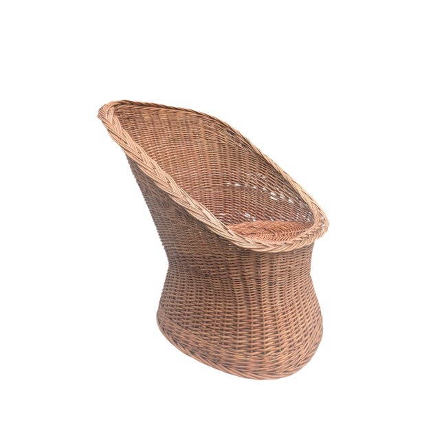 1960s Wicker Braided Barrel Egg Chair For Sale In Charlotte - Image 6 of 13