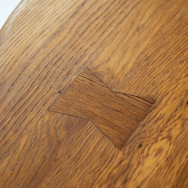 Mid-Century Modern Brutalist Belgian Oak Dining Table from De Puydt, 1970s For Sale - Image 3 of 17