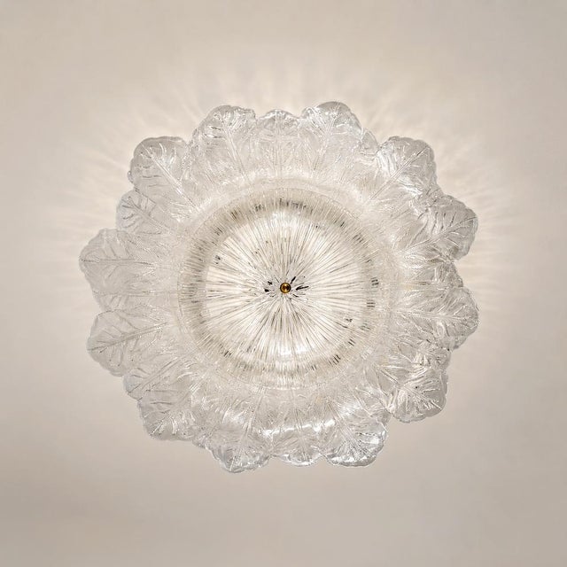Large Italian Murano Glass Leaf Flush Mount, 2000 For Sale - Image 4 of 13