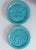 Pair of 1939 World's Fair Capital & Labor Turquoise Souvenir Ceramic Plates For Sale - Image 4 of 12