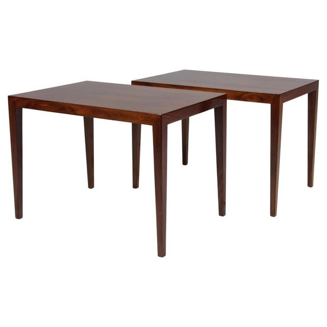 Brown Severin Hansen Side or Bedside Tables by Severin Hansen, 1960s, Set of 2 For Sale - Image 8 of 8