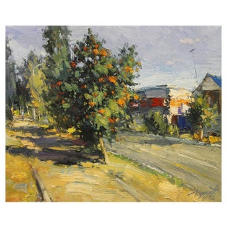 Yuriy Demiyanov, Rowan by the Road, 2022, Oil on Canvas For Sale