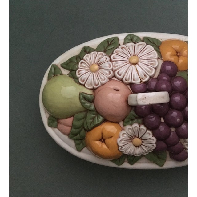 Ceramic Mid 20th Century Tromp L’oeil Fruit & Flower Basket Covered Dish For Sale - Image 7 of 13